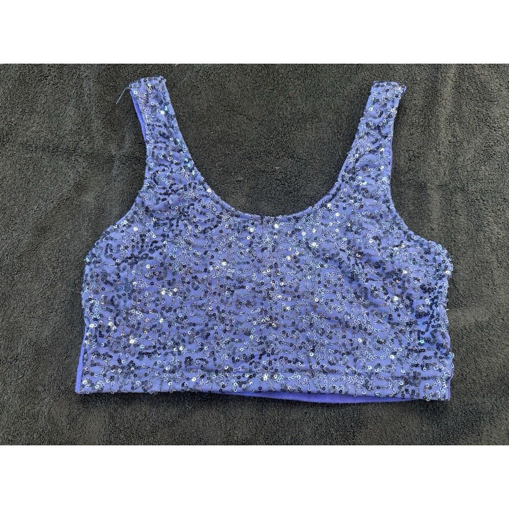 Deb Crop Top Blue Sequin Bracelet Women’s Top See Measurements